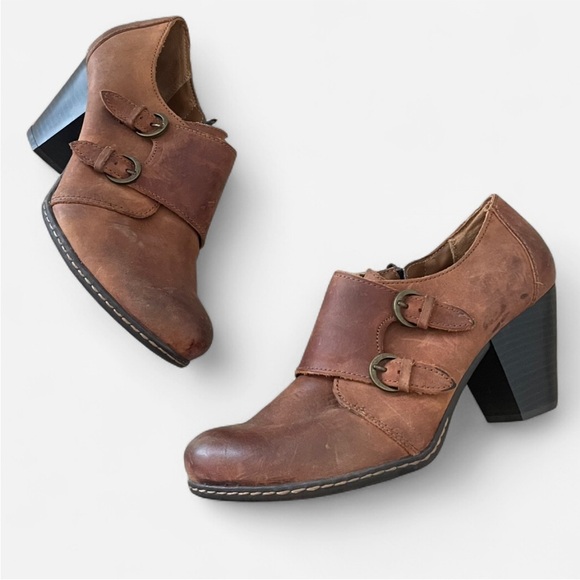 BOC Born Concepts Cathleen Double Strap Monk Heeled Ankle Boots - Picture 1 of 8